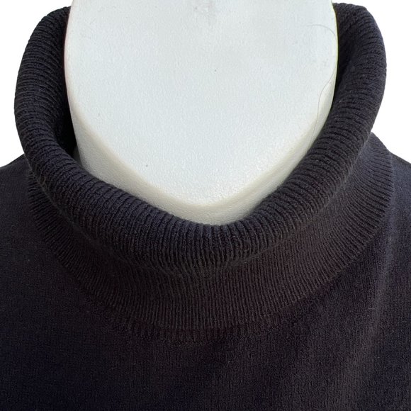 Moda International Sleeveless Turtle Neck Acrylic Blend Sweater Dress Black Sz S - Picture 6 of 9